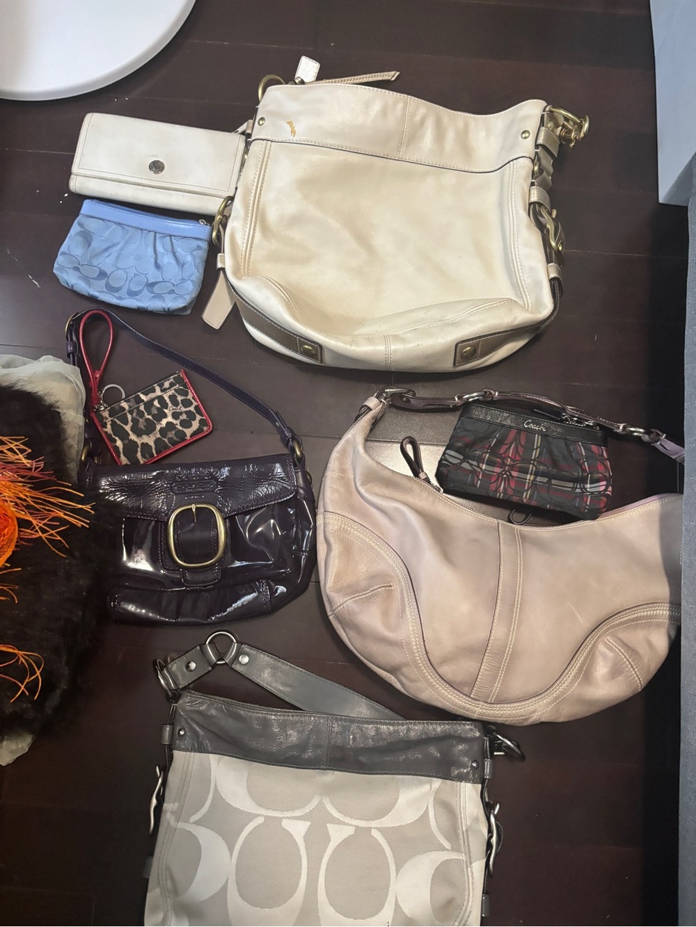 Coach Closet Clearout Bundle (4 bags &4 wallets/wrislets) + free coach denim bag